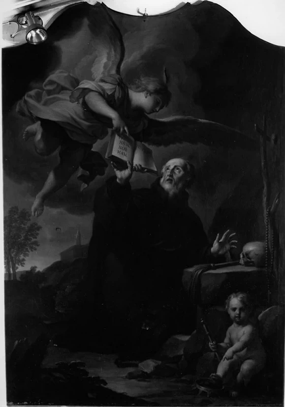 L'angelo dà la regola al beato Pietro da Pisa - chiesa di sant'Onofrio al Gianicolo, Roma